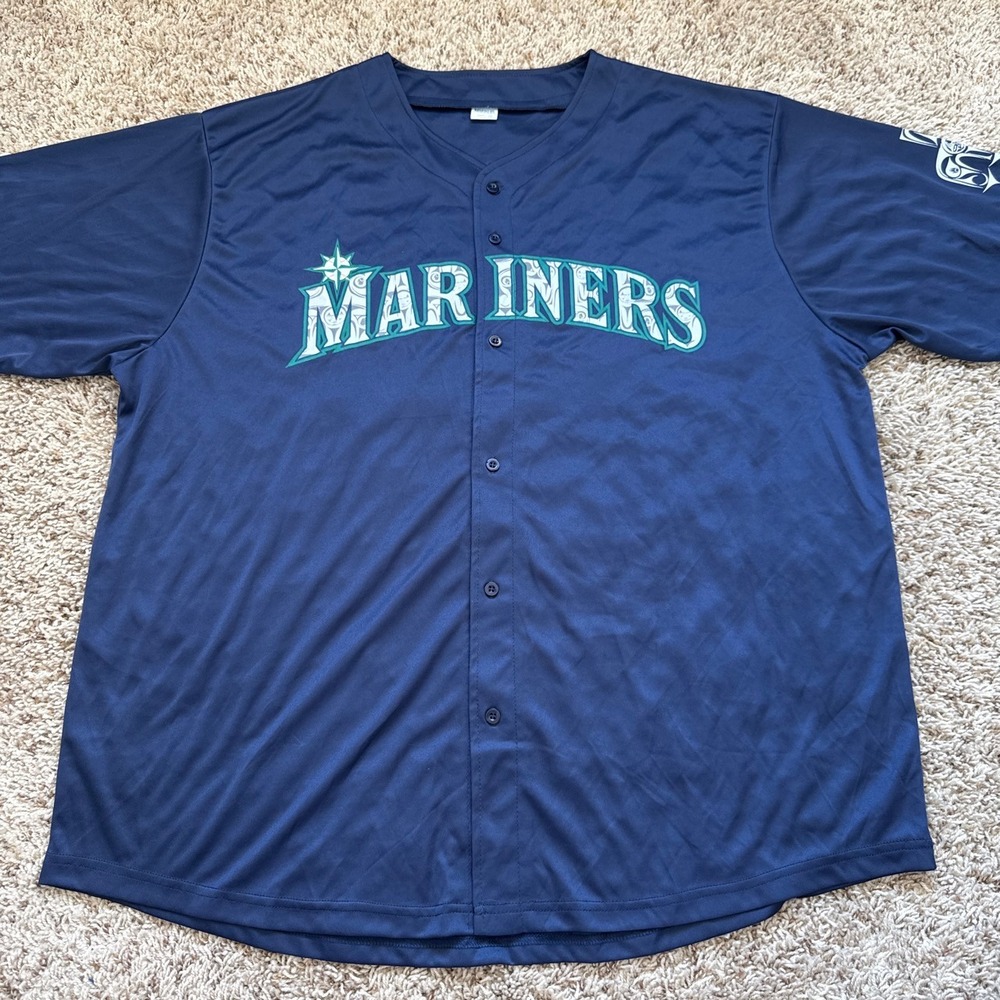 Seattle Mariners Native American Heritage Jersey Navy Blue 2XL Muckleshoot 23